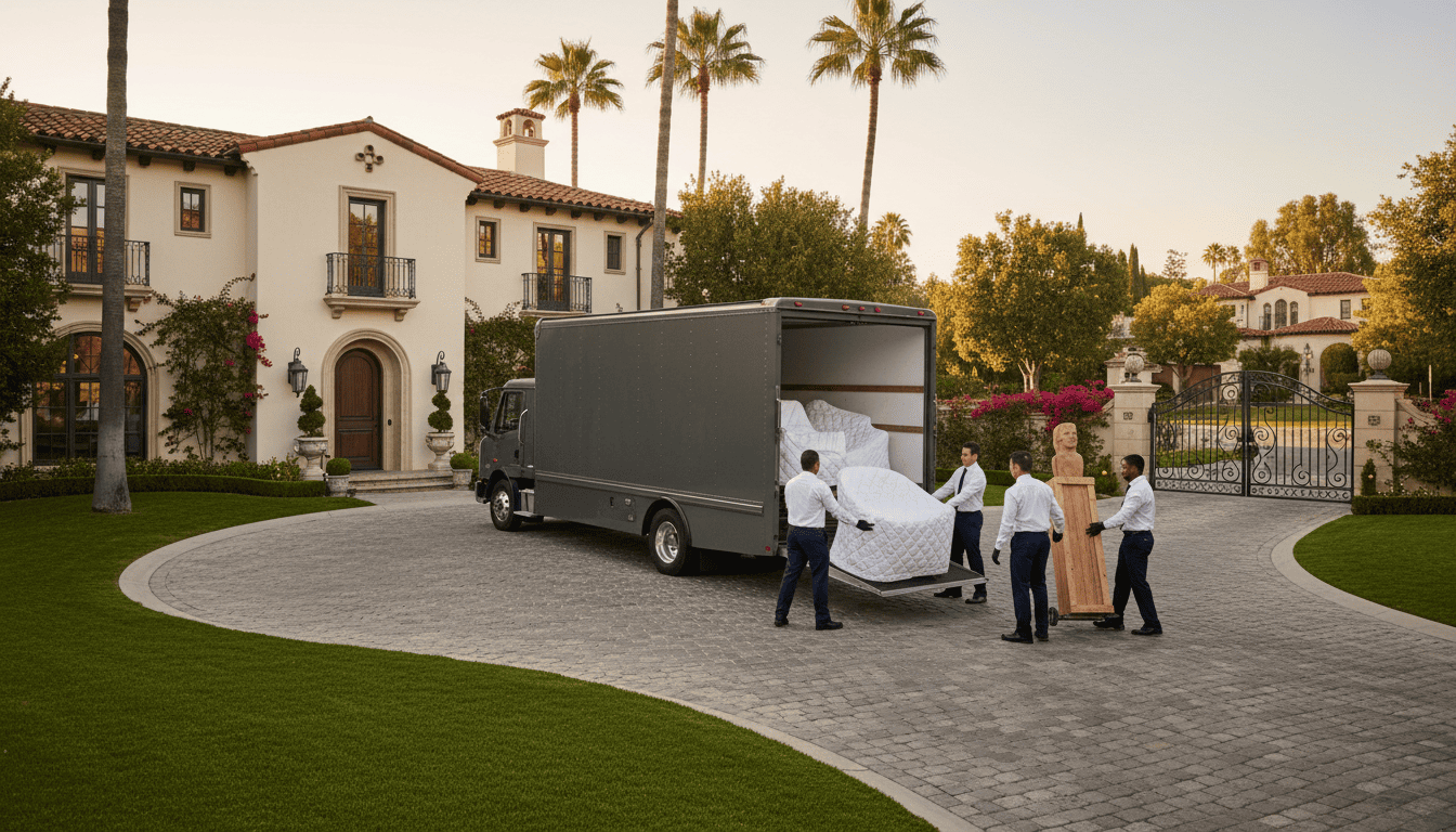 Cost breakdown for moving in Beverly Hills showing price ranges by home size and additional fees in 2026